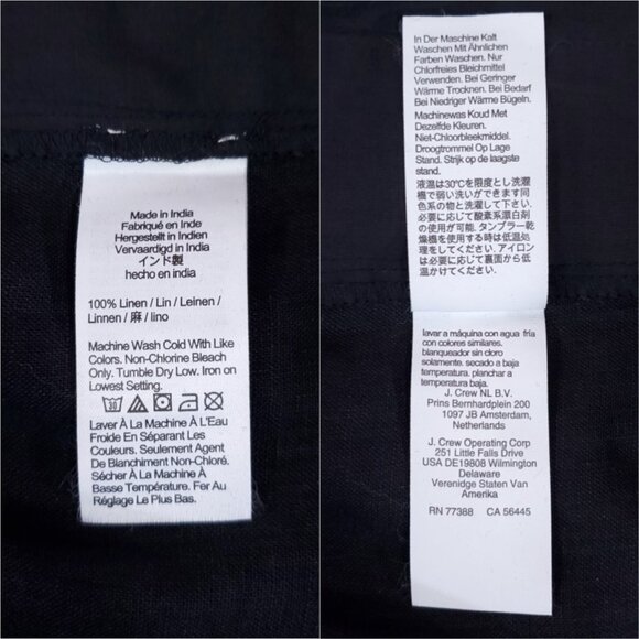 J Crew Wide Leg Seaside Pant In Linen Womens Size Large Black 100% Linen AY501 - Picture 8 of 10